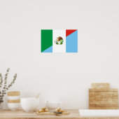 Halbflaggenzeichen von Mexiko Poster (Küche)