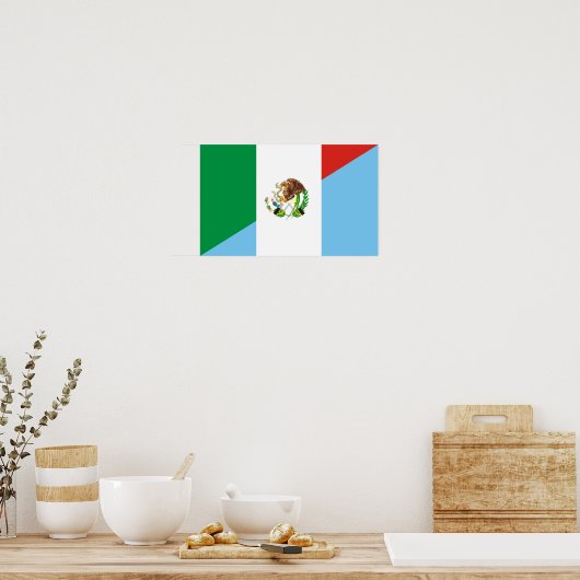 Halbflaggenzeichen von Mexiko Poster (Küche)