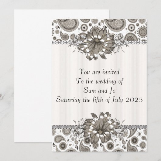 halbformale individuelle Einladung (Vorne/Hinten)