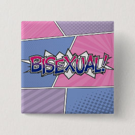 Halbftone Bisexual Pride Typografie mit Flagge Button