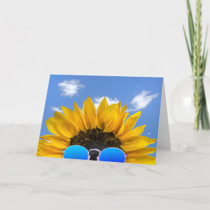 Halbgeburt Sonnenblume mit Sonnenbrille Karte