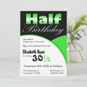 Halbgeburtengrüne Party Einladungen (Stehend Vorderseite)