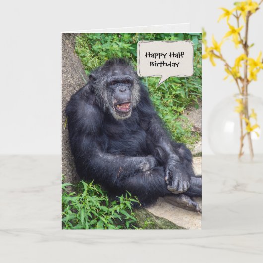 Halbgeburtsschimpanzee Karte (Gelbe Blume)