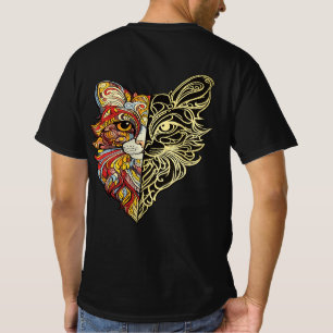 Halbgesicht-Löwe-Kunst Herren T-Shirt