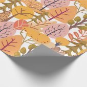 Halbherbstnahtloses Muster mit mehrfarbigem Baum Geschenkpapier (Ecke)