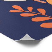 Halbherbstnahtloses Muster mit mehrfarbigem Baum Poster (Ecke)