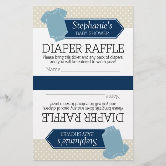 Halbierung für 2 Windeln Raffle - Baby Shower Boy (Vorderseite)