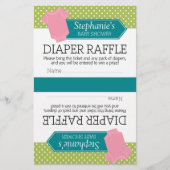 Halbierung für 2 Windeln Raffle Tickets Baby Girl (Vorderseite)