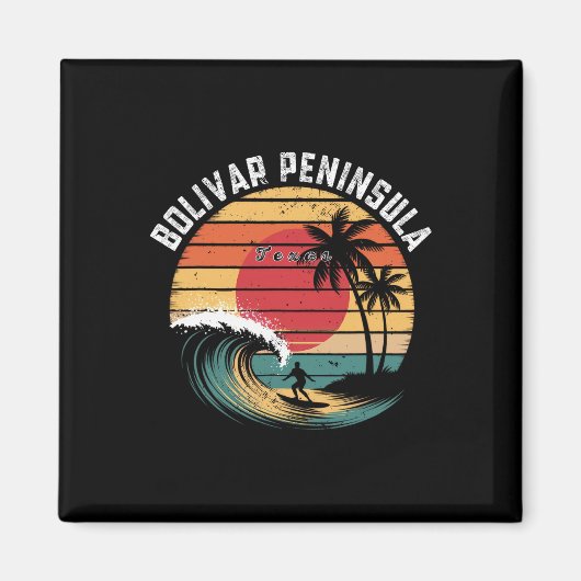 Halbinsel Bolivar Texas Strand Surfen Magnet (Vorne)