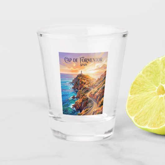 Halbinsel Formentor Spanien Schnapsglas (Vorderseite)