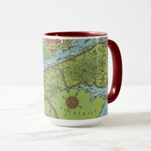 Halbinsel Gaspe, Kanada Karte Tasse