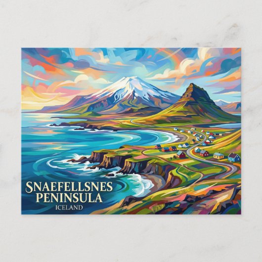 Halbinsel Snæfellsnes Island Postkarte (Vorderseite)