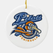 Halbinsel steuert Weihnachtsverzierung Keramik Ornament (Hinten)