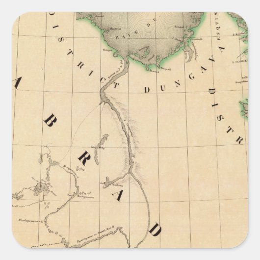 Halbinsel Ungava und Nord-Labrador Quadratischer Aufkleber (Vorderseite)
