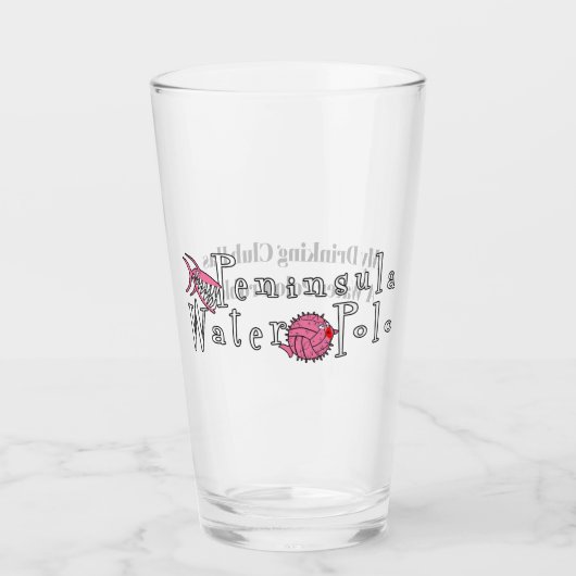 Halbinsel Wasser Polo Logo Pint Glass Glas (Vorderseite)