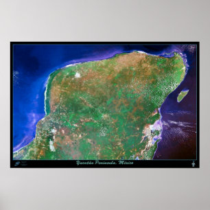 Halbinsel Yucatan, Mexiko Satellitenposter Poster