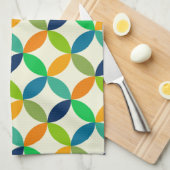 Halbjahrhundertelange Kreise Green Blue Orange Mus Geschirrtuch (Viertel Falte)