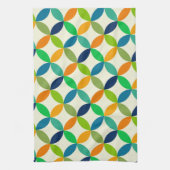 Halbjahrhundertelange Kreise Green Blue Orange Mus Geschirrtuch (Vertikal)