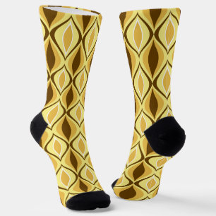 Halbjahrs Diamond Muster Mustard Gold und Brown Socken