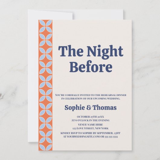 Halbjahrs Retro Probe Abendessen Einladung (Vorderseite)