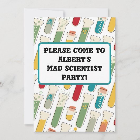 Halbjahrs-Teströhrchen für moderne Chemie Einladung (Vorderseite)