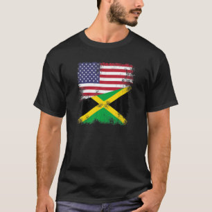Halbjamaikanische Flagge T Shirt Vintag Jamaica US
