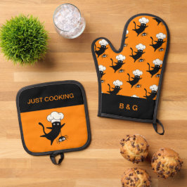 Halbkatze Ofenhandschuh & Topflappen-Set