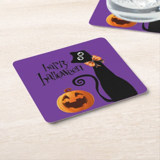 Halbkatze Rechteckiger Pappuntersetzer (angewinkelt)