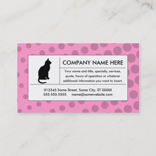 Halbkatze Visitenkarte (Vorderseite)