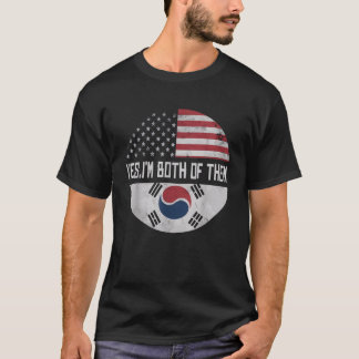 Halbkoreanische Half-Amerikaner-Flagge Südkorea Am T-Shirt