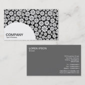 Halbkreis - 8 Petals - Weiß auf Schwarz 02 Visitenkarte (Vorne/Hinten)