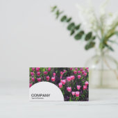 Halbkreis - Bett aus rosafarbenen Tulpen Visitenkarte (Stehend Vorderseite)