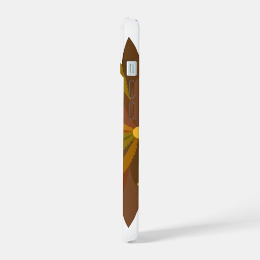 Halbkreis Blume der Herbstfarben iPhone 15 Hülle (Linke Seite)