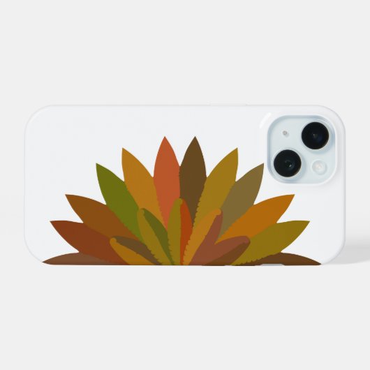 Halbkreis Blume der Herbstfarben iPhone 15 Hülle (Rückseite (Horizontal))