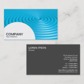 Halbkreis - Konzentrische Ringe - Blau Visitenkarte (Vorne/Hinten)