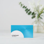 Halbkreis - Konzentrische Ringe - Blau Visitenkarte (Stehend Vorderseite)