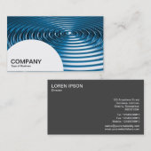 Halbkreis - Konzentrische Ringe - Blauer Chrome Visitenkarte (Vorne/Hinten)