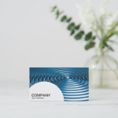 Halbkreis - Konzentrische Ringe - Blauer Chrome Visitenkarte (Stehend Vorderseite)
