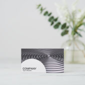 Halbkreis - Konzentrische Ringe - Chrome Visitenkarte (Stehend Vorderseite)