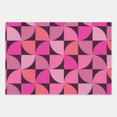Halbkreis Mitte des Jahrhunderts Pink Coral Geschenkpapier Set (Vorderseite 3)