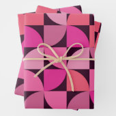 Halbkreis Mitte des Jahrhunderts Pink Coral Geschenkpapier Set (Beispiel)