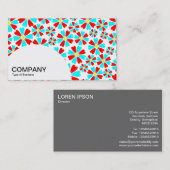 Halbkreis-Panel - 8 Petals rot und Cyan auf weiß Visitenkarte (Vorne/Hinten)