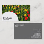 Halbkreis-Panel - farbenfrohe Tulpen Visitenkarte (Vorne/Hinten)