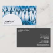 Halbkreis-Panel - Federn blau Visitenkarte (Vorne/Hinten)