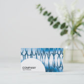 Halbkreis-Panel - Federn blau Visitenkarte (Stehend Vorderseite)