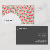 Halbkreis-Panel - Hexagon-Muster 04 Visitenkarte (Vorne/Hinten)