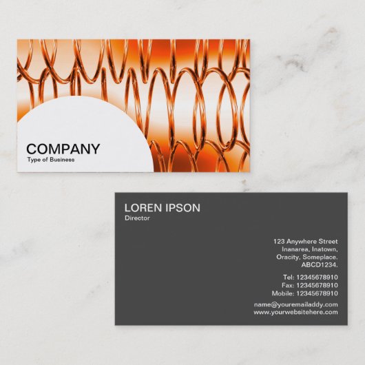 Halbkreis-Panel - Orange der Federn Visitenkarte (Vorne/Hinten)