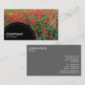 Halbkreis-Panel (Punkte) - Bett von Roten Tulips 0 Visitenkarte (Vorne/Hinten)