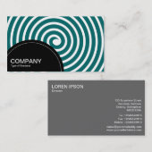 Halbkreis-Panel (Punkte) - Spiralmoosgrün Visitenkarte (Vorne/Hinten)