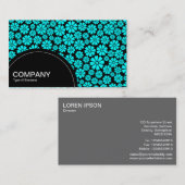 Halbkreis (Punkte) - 8 Petals - Cyan auf schwarz Visitenkarte (Vorne/Hinten)
